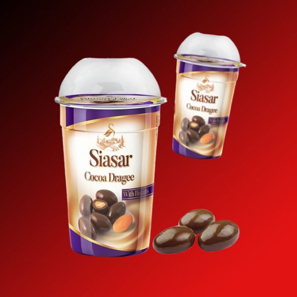 دراژه کاکائویی لیوانی با مغز بیسکوئیت سیاسر