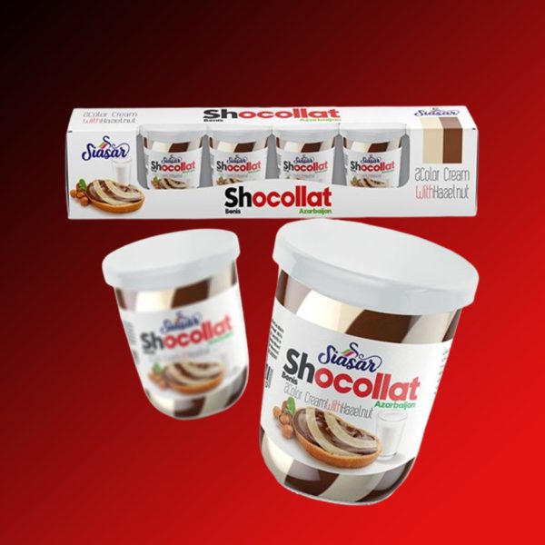 شکلات صبحانه دو رنگ فندقی 100 گرمی سیاسر